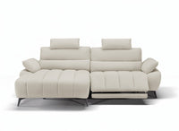 Canapé d’angle relax électrique en velours chiné beige LYANA - Angle gauche