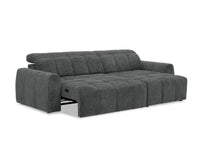 Canapé d'angle relax électrique en velours chiné gris DANIA -Angle droit