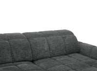 Canapé d'angle relax électrique en velours chiné gris DANIA -Angle droit