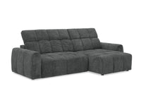 Canapé d'angle relax électrique en velours chiné gris DANIA -Angle droit