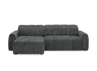 Canapé d'angle relax électrique en velours chiné gris DANIA -Angle gauche