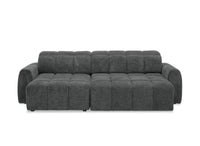 Canapé d'angle relax électrique en velours chiné gris DANIA -Angle gauche