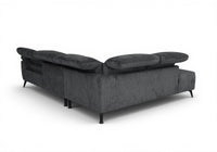Canapé d'angle relax électrique en velours chiné gris SOLINA - Angle gauche