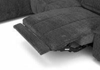 Canapé d'angle relax électrique en velours chiné gris SOLINA - Angle gauche