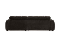 Canapé d'angle relax électrique en velours chiné marron DANIA -Angle droit