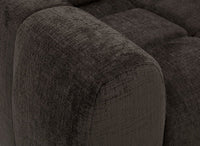 Canapé d'angle relax électrique en velours chiné marron DANIA -Angle droit