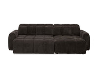 Canapé d'angle relax électrique en velours chiné marron DANIA -Angle droit