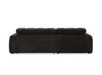 Canapé d'angle relax électrique en velours chiné marron DANIA -Angle gauche