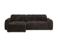 Canapé d'angle relax électrique en velours chiné marron DANIA -Angle gauche