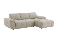 Canapé d’angle relax électrique en velours chiné taupe ALPES - Angle droit