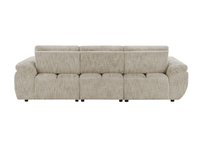 Canapé d’angle relax électrique en velours chiné taupe ALPES - Angle droit