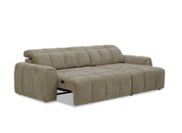 Canapé d'angle relax électrique en velours chiné taupe DANIA -Angle droit