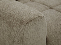 Canapé d'angle relax électrique en velours chiné taupe DANIA -Angle droit