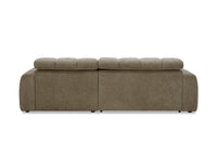 Canapé d'angle relax électrique en velours chiné taupe DANIA -Angle droit