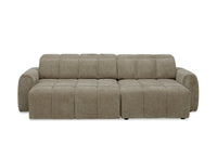 Canapé d'angle relax électrique en velours chiné taupe DANIA -Angle droit