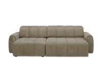 Canapé d'angle relax électrique en velours chiné taupe DANIA -Angle gauche