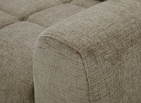 Canapé d'angle relax électrique en velours chiné taupe DANIA -Angle gauche