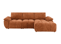Canapé d’angle relax électrique en velours chiné terracotta ALPES - Angle droit