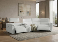 Canapé d'angle relax en tissu bouclette doux beige MARINA - Angle droit