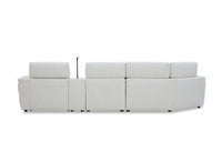 Canapé d'angle relax en tissu bouclette doux beige MARINA - Angle gauche