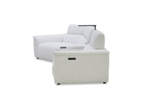 Canapé d'angle relax en tissu bouclette doux beige MARINA - Angle gauche