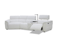 Canapé d'angle relax en tissu bouclette doux beige MARINA - Angle gauche