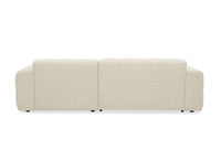 Canapé d'angle relax en velours texturé beige FEDORA - Angle droit