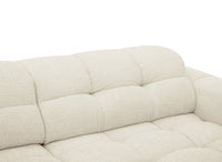 Canapé d'angle relax en velours texturé beige FEDORA - Angle droit