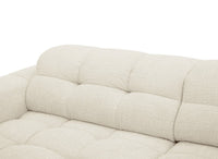 Canapé d'angle relax en velours texturé beige FEDORA - Angle gauche