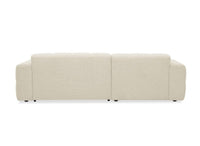 Canapé d'angle relax en velours texturé beige FEDORA - Angle gauche
