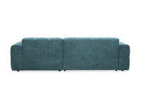 Canapé d'angle relax en velours texturé bleu FEDORA - Angle droit