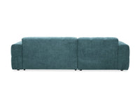 Canapé d'angle relax en velours texturé bleu FEDORA - Angle gauche