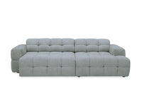 Canapé d'angle relax en velours texturé gris FEDORA - Angle droit