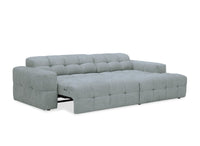 Canapé d'angle relax en velours texturé gris FEDORA - Angle droit