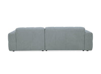 Canapé d'angle relax en velours texturé gris FEDORA - Angle droit