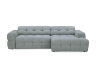 Canapé d'angle relax en velours texturé gris FEDORA - Angle droit