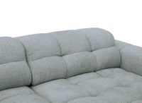 Canapé d'angle relax en velours texturé gris FEDORA - Angle droit