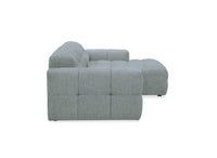 Canapé d'angle relax en velours texturé gris FEDORA - Angle droit