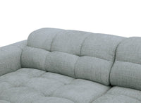 Canapé d'angle relax en velours texturé gris FEDORA - Angle gauche