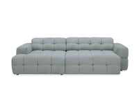 Canapé d'angle relax en velours texturé gris FEDORA - Angle gauche
