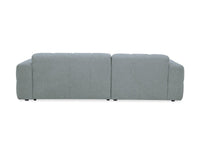 Canapé d'angle relax en velours texturé gris FEDORA - Angle gauche