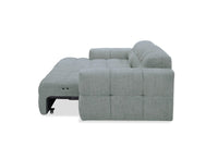 Canapé d'angle relax en velours texturé gris FEDORA - Angle gauche