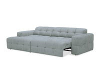 Canapé d'angle relax en velours texturé gris FEDORA - Angle gauche