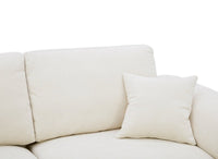 Canapé droit 3 places en velours chiné beige ABELIA