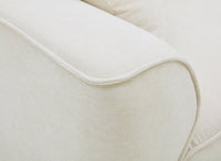 Canapé droit 3 places en velours chiné beige ABELIA