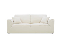 Canapé droit 3 places en velours chiné beige ABELIA