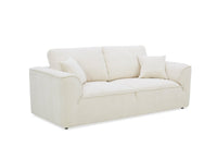 Canapé droit 3 places en velours chiné beige ABELIA