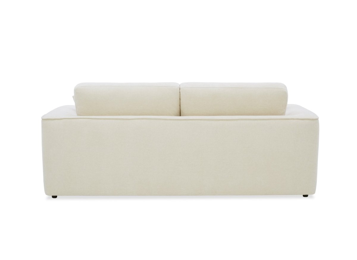 Canapé droit 3 places en velours chiné beige ABELIA