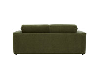 Canapé droit 3 places en velours chiné vert olive ABELIA