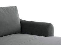 Canapé droit fixe 2 places en velours gris CELINE